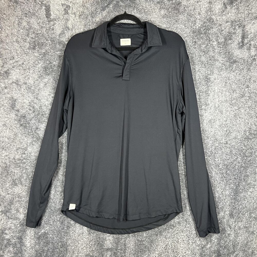 Mantra Catalyst Polo Shirt Mens Medium Black Long Sleeve Stretch Performance